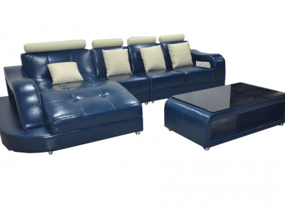 Leather sofa with USB living landscape corner set design modern sofa L-shape L6015