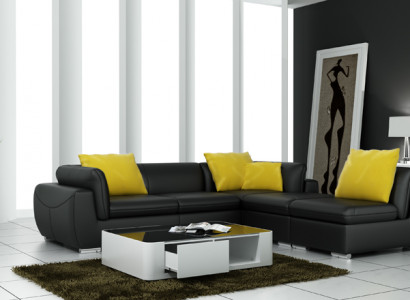 Leather sofa with USB living area corner sofa corner set design modern sofa F3014