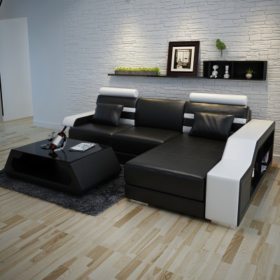 Leather sofa with USB living landscape corner sofa corner suite design modern sofa L6016E