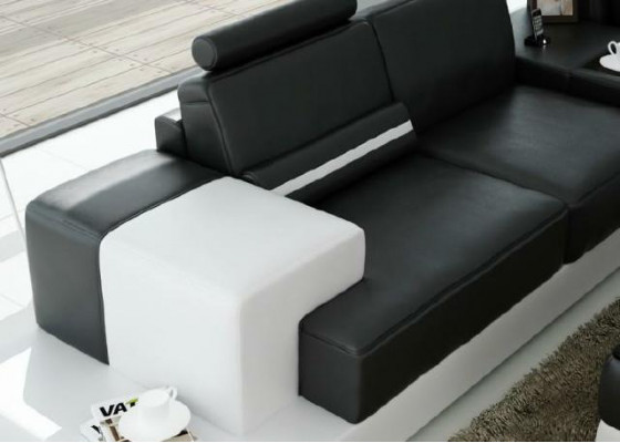 Leather sofa corner sofa with USB design seat cushion set living landscape 2725C