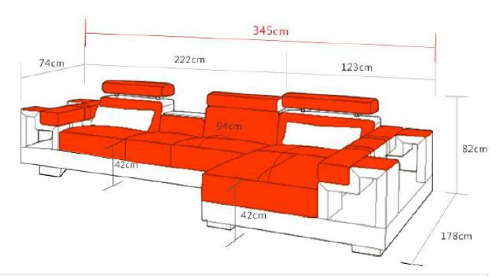 Living area corner sofa leather sofa sofa + USB upholstery corner suite new 2710B
