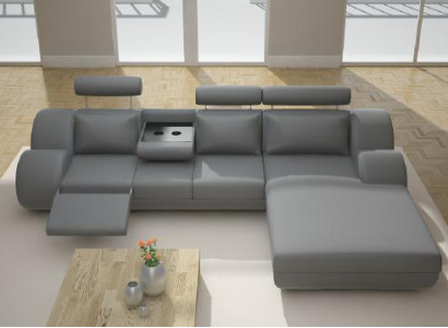 Designer suite living landscape corner couch sofa USB upholstered leather sofa sofas gray