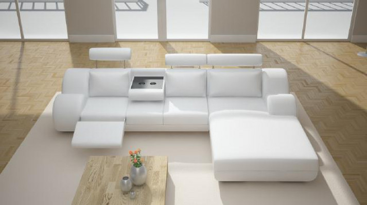 Designer suite living landscape corner couch sofa USB upholstered leather sofa sofas gray