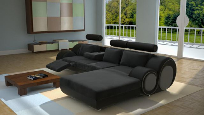 Designer suite corner sofa living landscape + USB, sofa upholstery leather sofa sofas new