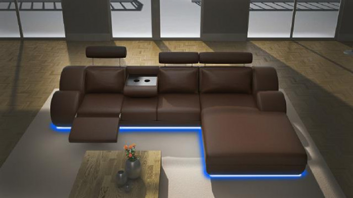 Designer couch sofa upholstery leather sofa + USB new suite living landscape corner couch