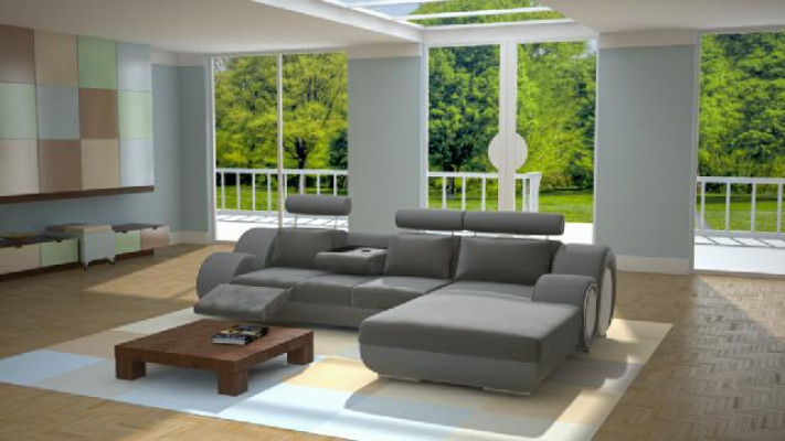 Designer couch sofa upholstery leather sofa + USB new suite living landscape corner couch