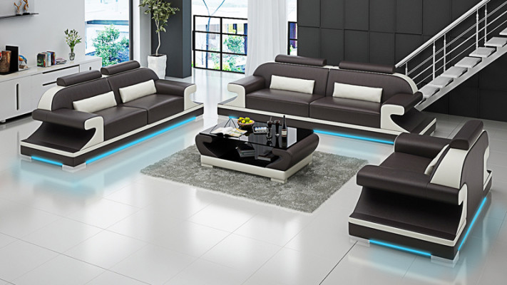 Leather sofa couch living room set 3+2+1 seater suite sofa suite