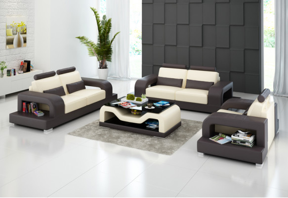 Leather sofa couch living landscape 3+2+1 seater set modern design sofa