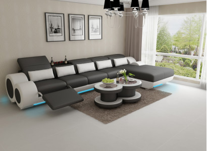 Leather sofa couch living landscape corner sofa corner set design modern sofa with USB