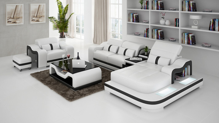 Leather sofa couch living landscape corner sofa corner suite design modern sofa G8027E