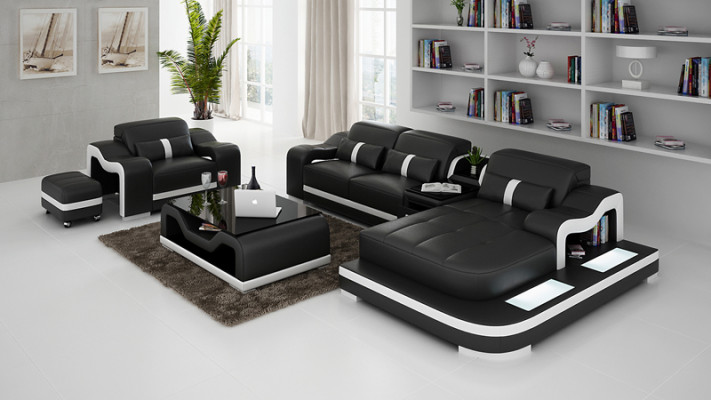 Leather sofa couch living landscape corner sofa corner suite design modern sofa G8027E