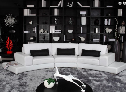 Leather sofa Couch Living area Corner sofa Corner suite Design Modern Sofa A1130