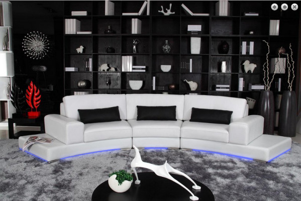 Leather sofa Couch Living area Corner sofa Corner suite Design Modern Sofa A1130