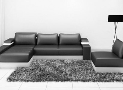 Corner sofa corner sofa with USB upholstery leather set living area chaise lounge