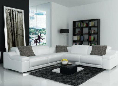 Living landscape upholstery corner sectional sofa with USB set landscape leather 2711D
