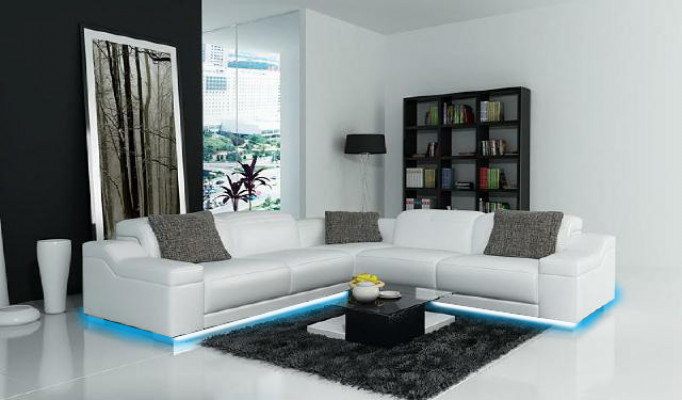 Living landscape upholstery corner sectional sofa with USB set landscape leather 2711D