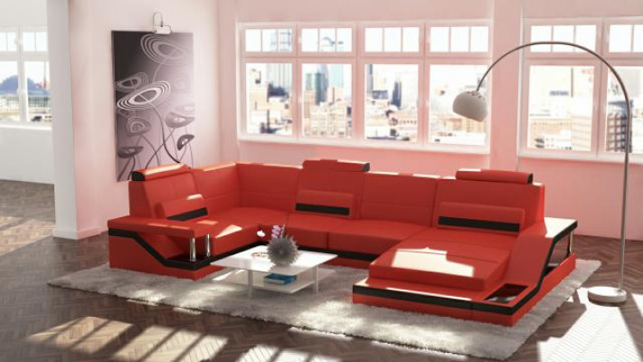 Living landscape couch corner sectional textile fabric leather sofas sofa with USB