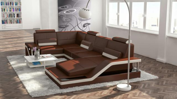Living landscape couch corner sectional textile fabric leather sofas sofa with USB