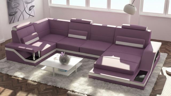 Living landscape couch corner sectional textile fabric leather sofas sofa with USB