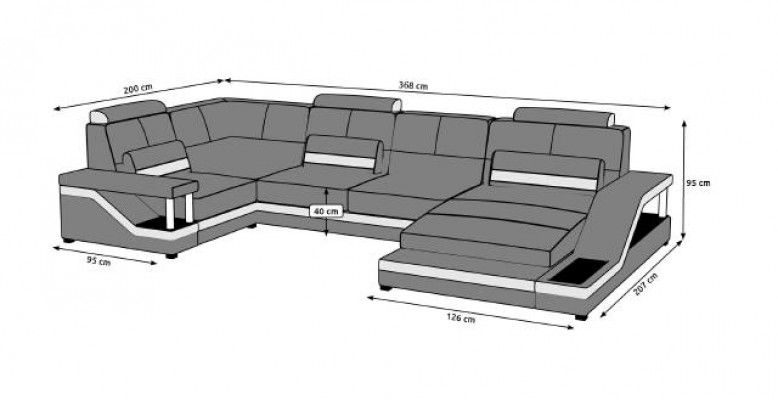 Living landscape couch corner sectional textile fabric leather sofas sofa with USB