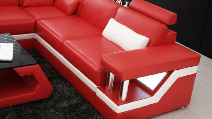 Designer sectional sofa living area large modern leather sofa couch Hamburg III
