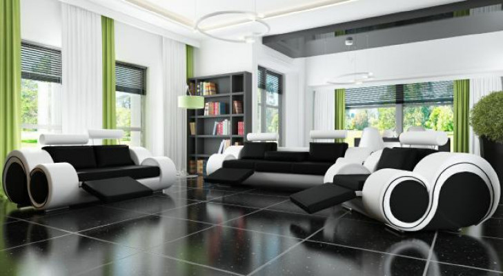 LEATHER SOFA 321 SOFA SET SEATER RELAX UPHOLSTERED SUITE COUCH COUCH SET