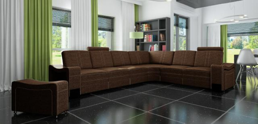Fabric Couch Textile Upholstery Corner Couch Sofa + USB Corner Sofa Living Landscape Fabric Sofa
