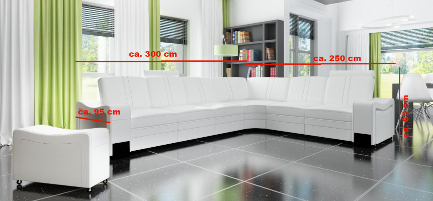 LEATHER SOFA XXL LIVING AREA SET LEATHER CORNER COUCH SET with USB UPHOLSTERY