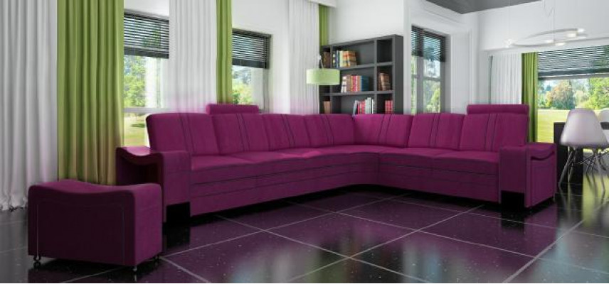 Fabric couch, textile upholstery corner couch, sofa with USB, corner sofa, living area, fabric sofa