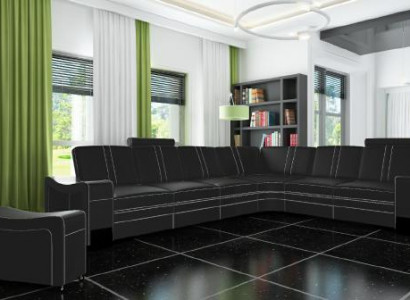 LEATHER CORNER SOFA SUITE Custom-Made USB LEATHER SOFA XXL LIVING AREA New