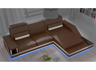 Corner sofa living area sofa +USB corner suite leather textile fabric custom-made