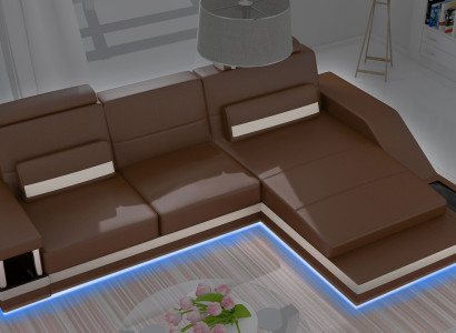 Corner sofa living area sofa +USB corner suite leather textile fabric custom-made