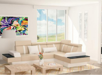 Designer living room corner couch new couch sofa upholstered leather sofa + USB, suite.
