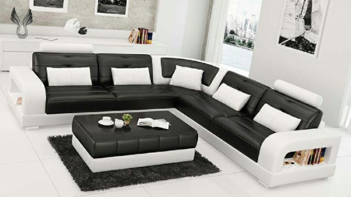 Leather sofa, sofa corner couch, USB sofa set, design couch living landscape, made to measure.