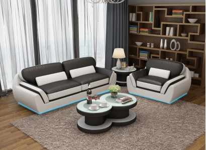 Leather sofa with USB sofa set 3+1 seater set modern design new sofa G8038D