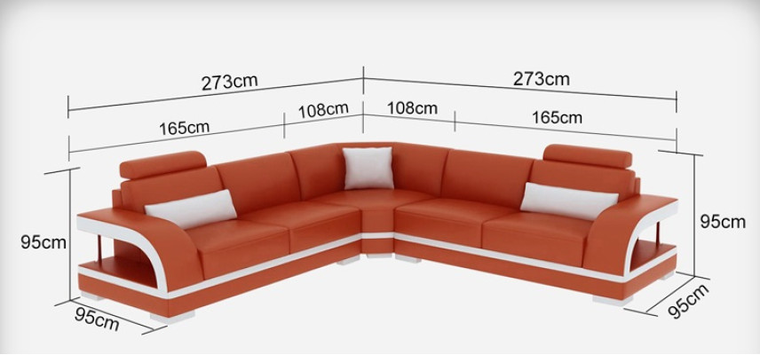 Leather sofa with USB, living landscape corner sofa corner suite design modern sofa G8011B