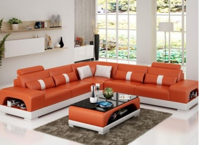 Modern corner sofa set, sectional sofa, corner couch, living landscape in L shape, XXL sofa with USB, new