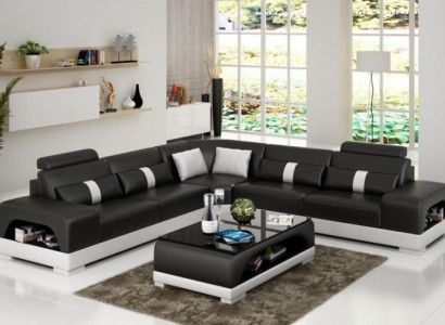 Designer living landscape corner sofa, sofa with USB, big L shape, XXL seat suite Sandberg