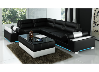 Leather Sofa Sofa USB Living Landscape Corner Sofa Set Couch Design Set L6001B
