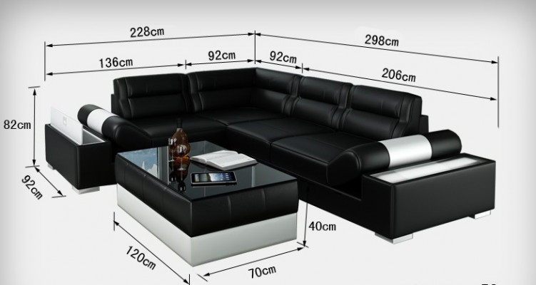 Leather Sofa Sofa USB Living Landscape Corner Sofa Set Couch Design Set L6001B