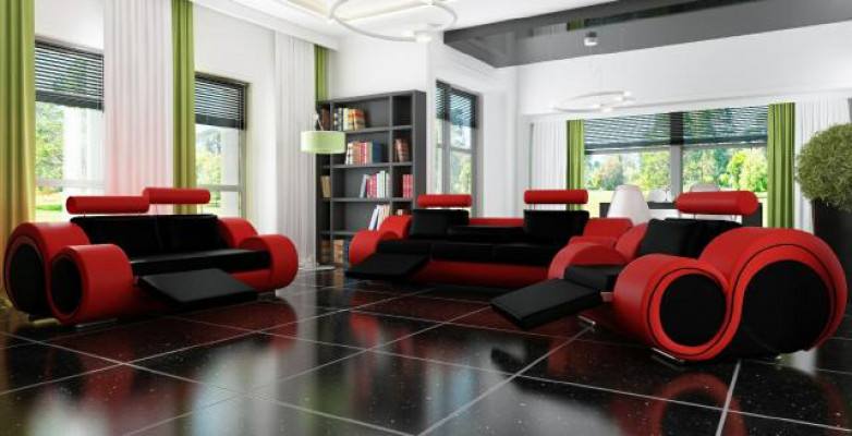 Sofa BERLIN Upholstered Couch Set 3+2 Seat Designer Sofa Leather Sofa with USB New