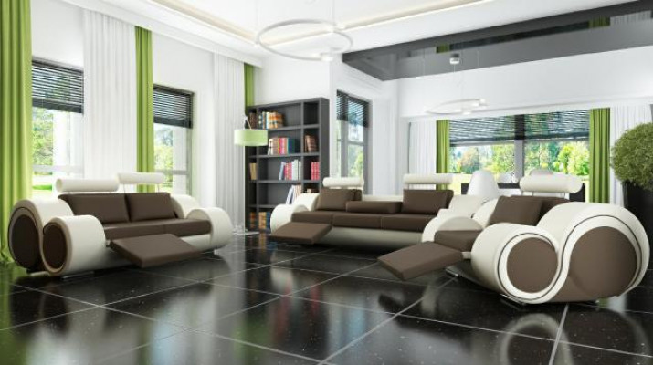 Sofa BERLIN Upholstered Couch Set 3+2 Seat Designer Sofa Leather Sofa with USB New