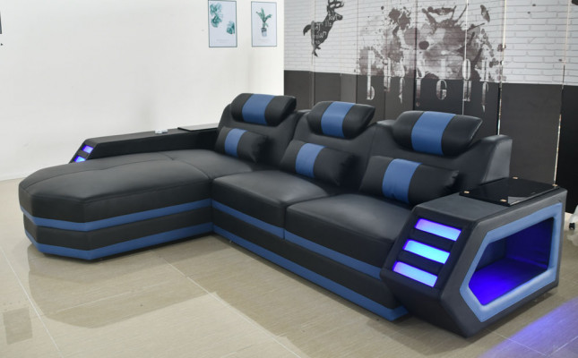 Illuminated modern couch furniture landscape seating sofa living room corner unit