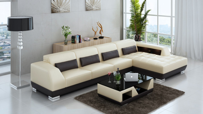 Leather sofa corner sofa + USB set living landscape upholstery L-shape couch sofa G8024C