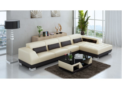 Leather sofa corner sofa + USB set living landscape upholstery L-shape couch sofa G8024C