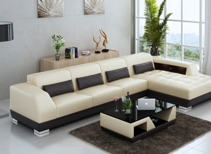 Leather sofa corner sofa + USB set living landscape upholstery L-shape couch sofa G8024C
