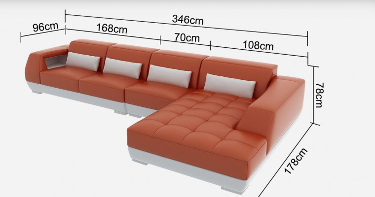 Leather sofa corner sofa + USB set living landscape upholstery L-shape couch sofa G8024C