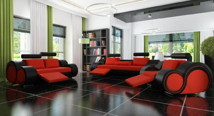 Sofa with USB, Upholstered Set 3+2 Seat Designer Sofa Leather Sofa Custom-Made