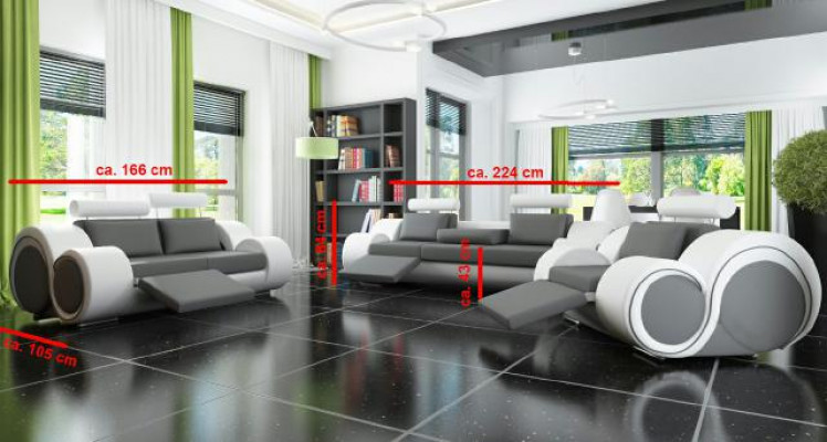 Sofa with USB, Upholstered Set 3+2 Seat Designer Sofa Leather Sofa Custom-Made