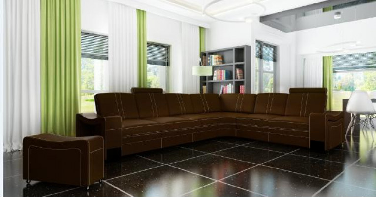 XXL LEATHER SOFA LIVING AREA Custom-made LEATHER CORNER SOFA SUITE with USB